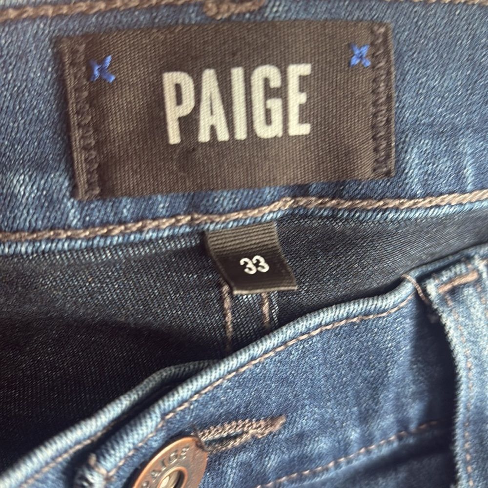 Paige Lennox Blue Denim Jeans Slim Fit Men's Size 33 - Picture 10 of 11